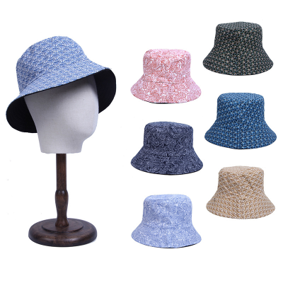 Bucket Hat Women's New Printed Double-Sided Printing Pot Cap European and American Outdoor Flower Sun Protection Hat