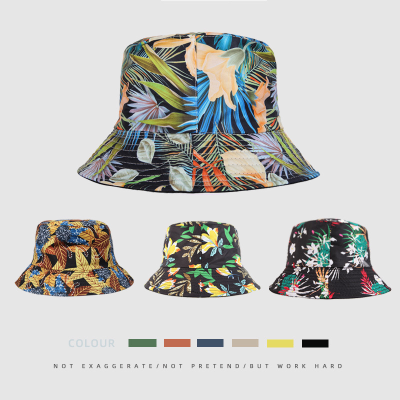 Customized Men's and Women's Tropical Style Printed Bucket Hat Bucket Hat Outdoor Travel Sun Hat