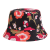 Fancy Cute Flower Printed Reversible Fisherman Hat Cap Neutral Fashion Floral Pattern Outdoor Sunshade Custom Bucket Hat