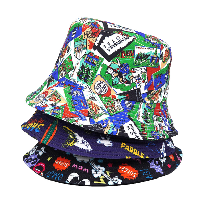 New Hawaii Beach Bucket Hat Outdoor Leisure Vacation Double-Sided Wear Bucket Hat Printed Adult Sun Hat