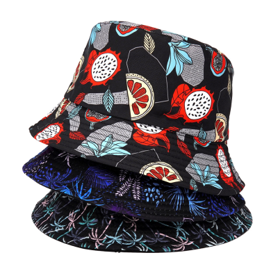 Customized Fully Printed Logo Pattern Sun Protection Double-Sided Wearing Design Bucket Hat