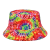 Spring and Summer New Design Rainbow Hat Fashion Double-Sided Sun Hat Colorful Vortex Printing Bucket Hat