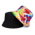 Spring and Summer New Design Rainbow Hat Fashion Double-Sided Sun Hat Colorful Vortex Printing Bucket Hat