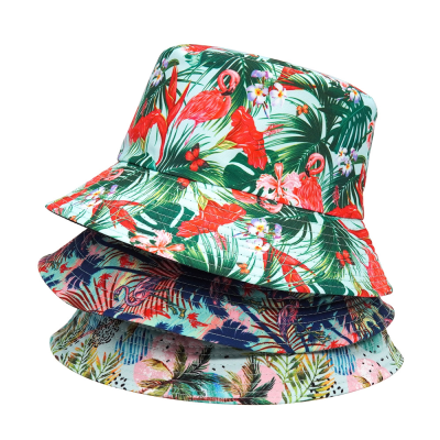 Customized Reversible Fisherman Hat Cheap Wholesale Unisex Men Women Flamingo Bucket Hat