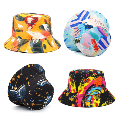 Wholesale Full Printing Sun Bucket Hat Unisex Outdoor Double-Sided Fishing Hat