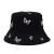 Support Custom Logo Embroidery Design Bucket Hat Butterfly Embroidery Bucket Hat Sun-Proof Sun Hat
