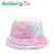 Cross-Border Cute Girl Rainbow Color Plush Fisherman Hat Winter Korean Style Fashion All-Match Warm Bucket Hat Fashion