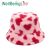 Love Pink Plush Fisherman Hat Autumn and Winter Korean Style Student Bucket Bucket Hat Big Head Circumference Warm Hat