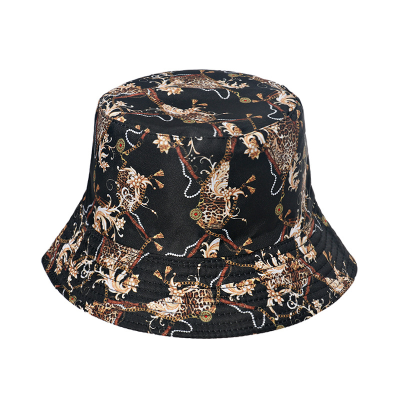 Cross-Border European and American Starry Sky Moon Five-Pointed Star Printing Bucket Hat Sun-Proof Sun Hat Foreign Trade Bucket Hat Men and Women
