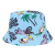 cartoon shark coconut tree bucket hat kids outdoor sun-shade sun protection reversible bucket hat