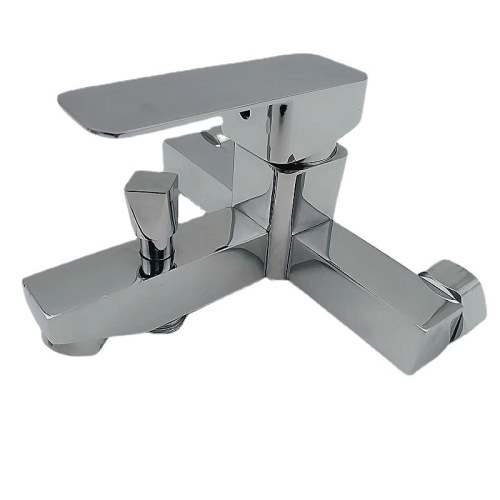 四方三联淋浴混水阀浴室浴缸入墙三联冷热水四方混水阀