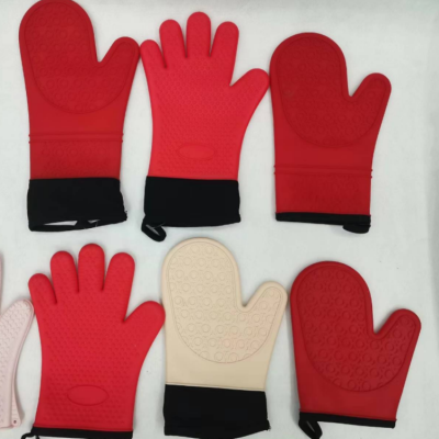 Silicone High Temperature Resistant Baking Thickened Microwave Oven Gloves Kitchen Heat Insulation Oven Gloves Heat Insulation Gloves Anti-Hot Gloves