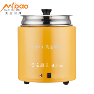 Dry Electronic Soup Heating Pot Stainless Steel Constant Temperature Heating Insulated Barrel Electric Soup Pot Buffet Soup Pot Breakfast Soup and Porridge Pot