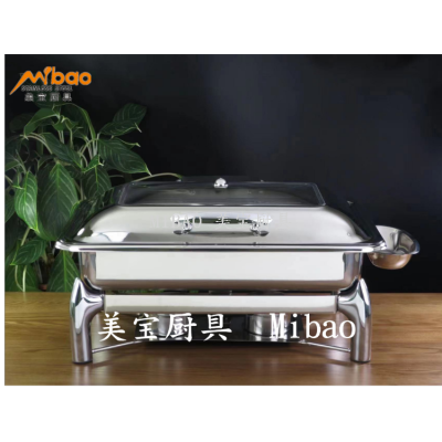 Electric Heating Stainless Steel Buffet Stove Hydraulic Visual Maintaining Furnace Flip Thickened Buffet Stove Hotel Breakfast Stove