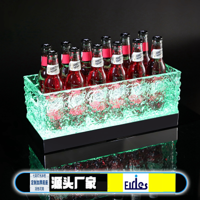 Beer Barrel Bar Luminous Colorful Internet Celebrity Commercial Ice Bucket Ktv Ice Pattern Wine Frame Acrylic Champagne Bucket Foreign Wine Bucket