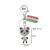 Full Diamond Big Head Panda Lobster Buckle Key Pendant Limbs Movable Simple Fashion Automobile Hanging Ornament