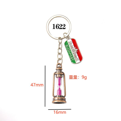 Supply Creative Personality Retro Barn Lantern Hourglass Keychain Metal Pendant Key Ring Jewelry Gift