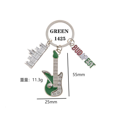 Concert Gift Red Guitar Keychain Spot Drill Musical Instrument Souvenir Wholesale Advertising Promotional Novelties