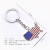 Cross-Border US Flag Independence Day Zinc Alloy Key Ring Red, White and Blue Flag Colors US Map Keychain Wholesale