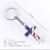 Fashion Simple American Flag Cross Keychain Flag Colors Drop Oil Blue Red White Kirsite Key Ring