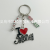 Simple English Zinc Alloy Key Ring Creative Heart Letters Love Metal Key Chain Personality Decorative Pendant