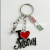 Simple English Zinc Alloy Key Ring Creative Heart Letters Love Metal Key Chain Personality Decorative Pendant