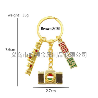 Creative Personality Vintage Keychain Automobile Hanging Ornament Camera Key Ring Alloy Pendants Pendant