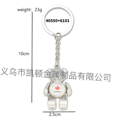 Foreign Trade Tourist Souvenirs Canada Bear Keychain Personalized Metal Creativity Activity Small Gifts