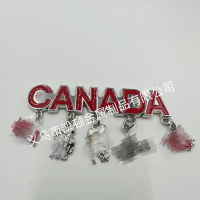 Foreign Trade Supply Magnetic Refridgerator Magnets Canadian Tourist Souvenir Small Gift Alloy Accessories Refridgerator Magnets Customization