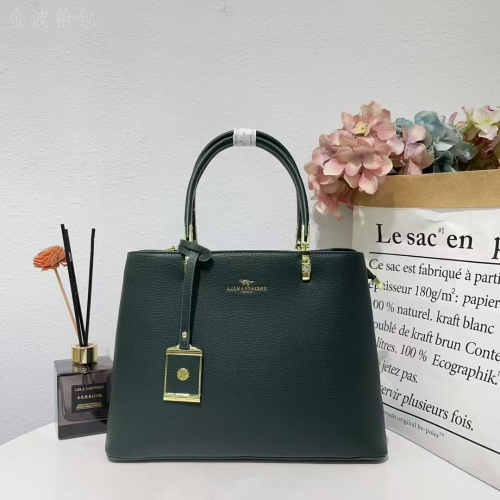 袋鼠洋气百搭女士简约手提包2025新款时尚中年妈妈真皮斜挎包