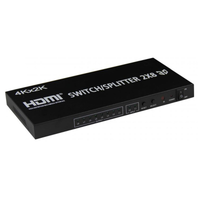 Hdmi Distributor Two in Eight out 4k2 in 8 out Switcher Matrixer 1080P Support 3d Screen Splitter