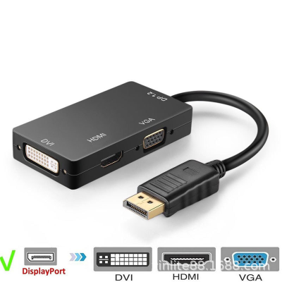 Manufacturer Dp to Hdmi/Dvi/Vga Three-in-One Converter 1080P Hd Computer Notebook with Monitor