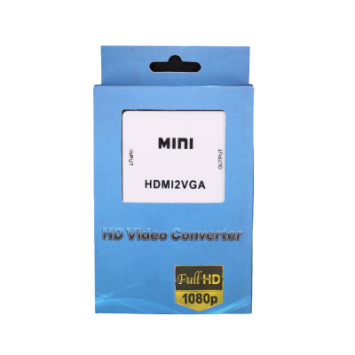Exclusive for Cross-Border Hdmi to Vga Converter Hd 1080P Small White Box Hdmi to Vga Converter