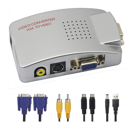 Cross-Border Vga to Av Converter Vga/Av/Bnc/S Terminal Computer Monitor Connected to Monitoring Host Camera