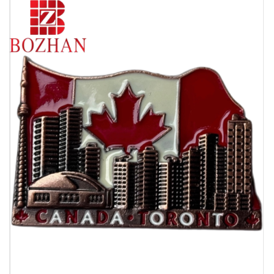 Canada Refridgerator Magnets Building Flag Background Maple Leaf