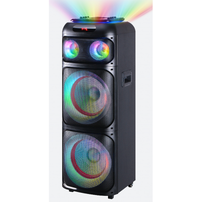 Colored Lights Double 12-Inch Outdoor Square Dance Portable Mobile Audio Wireless Microphone Bluetooth Speaker Rod Stereo