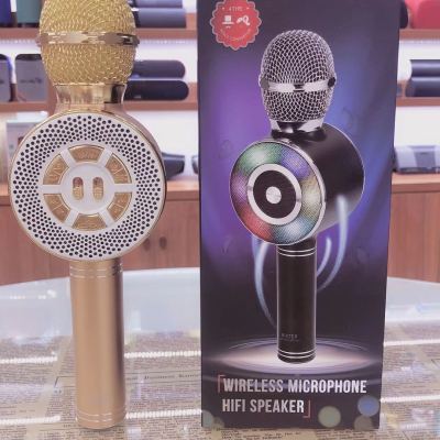 Wster Wireless Bluetooth Smart Gadget for Singing Songs Microphone Microphone Integrated Bluetooth Audio Card Radio Gift Cross-Border