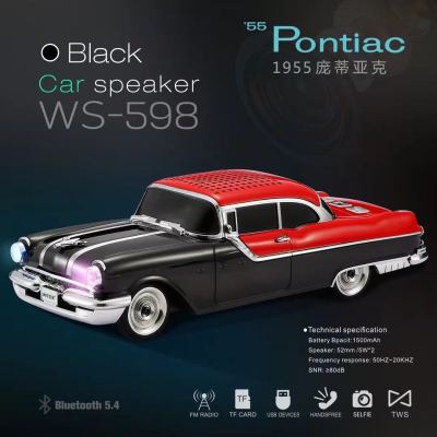 Wster Mini Car Sports Car Model Bluetooth Speaker WS-598 Bluetooth Audio Card Radio Portable