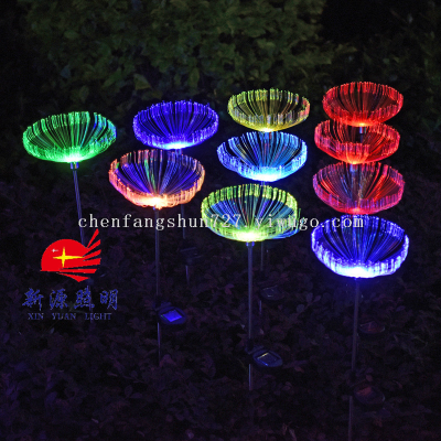 New Led Fiber Optic Jellyfish Ground Plugged Light Colorful Color Changing Festival Decoration Solar Fiber Optic Jellyfish Ground Plugged Light