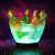 Factory Direct Sales 4l Battery Glowing Ingot-Shaped Ice Bucket Printable Transparent Double Handle Wine Barrel Ice Bucket Colorful