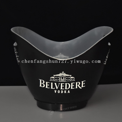 Factory Direct Sales Hot Sale Glowing Ingot-Shaped Ice Bucket Oil Injection Laser Carving Luminous Ice Bucket Beer Barrel 8l Ingot Ice Bucket