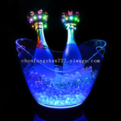 New Big Ingot Luminous Ice Bucket 8l Large Capacity Luminous Rechargeable Ice Bucket Transparent Ingot Luminous Ice Bucket