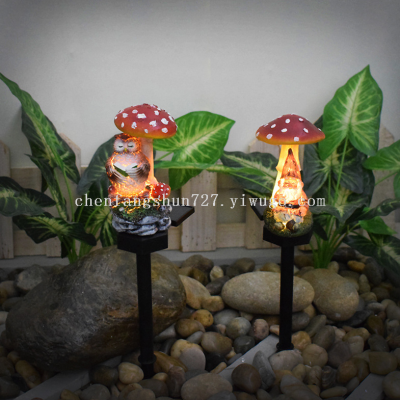 Modern Solar Outdoor Light Waterproof Courtyard Garden Mushroom Umbrella Lamp Garden Landscape Lawn Resin Small Night Lamp