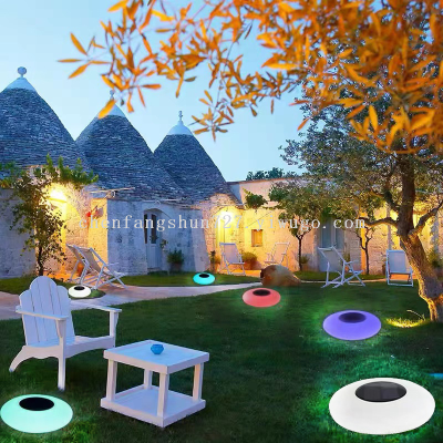 Solar Led Luminous Water Float Light Colorful Ufo Lamp Outdoor Waterproof Rotational Molding Remote Control Lawn Lamp Swimming Pool Light