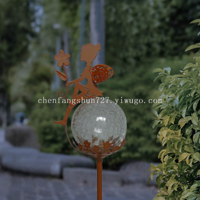 Solar Decorative Lamp Garden Iron FARCENT Solar Lawn Lamp with Glass Ball