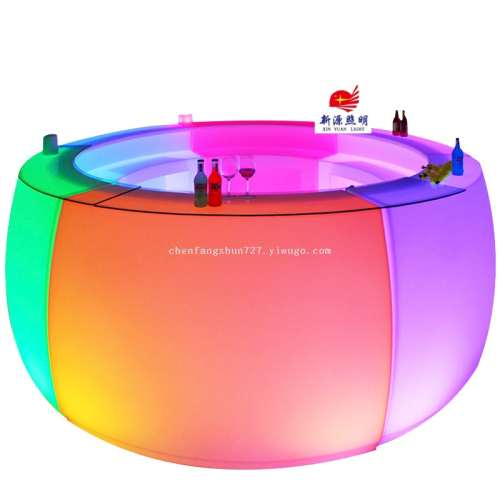 LED酒吧发光吧台户外家具可移动圆形创意调酒酒吧台聚会派对桌椅