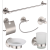 Sus304 Stainless Steel Bathroom Hangs Bathroom Six-Piece Towel Rack Tissue Holder Towel Ring Soap Dish Cup