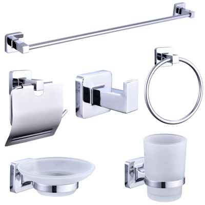 Six-Piece Zinc Alloy Bathroom Pendant Bathroom Hook Suit Hook Toilet Paper Holder Towel Ring Cup Soap Dish Pendant