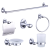 Six-Piece Zinc Alloy Bathroom Pendant Bathroom Hook Suit Hook Toilet Paper Holder Towel Ring Cup Soap Dish Pendant