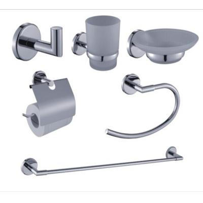 Zinc Alloy Six-Piece Bathroom Pendant Zinc Single-Rod Towel Rack Hook Cup Dish Soap Dish Towel Ring Bathroom Pendant